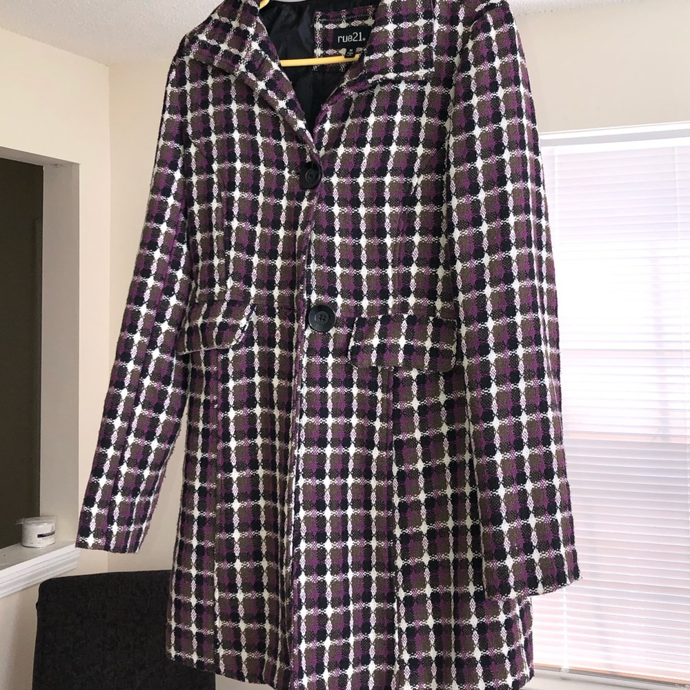Checkered trench coat